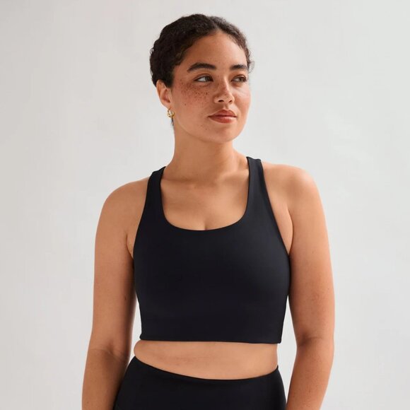 Girlfriend Collective Paloma Racerback Sports Bra Black Medium NWT‎ - Picture 1 of 9